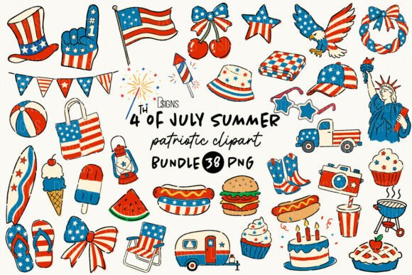 4th of July Summer Patriotic USA Bundle: Your All-American Design Toolkit