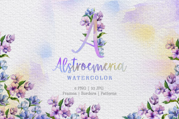 Alstroemeria Violet Watercolor: A Floral Asset for Designers
