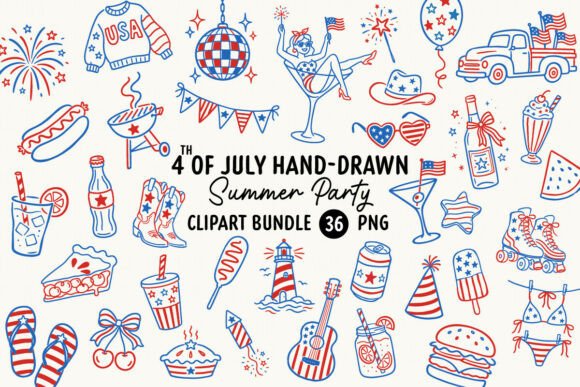 Bring Back the Retro: A Guide to the 4th of July Patriotic Hand-Drawn Bundle