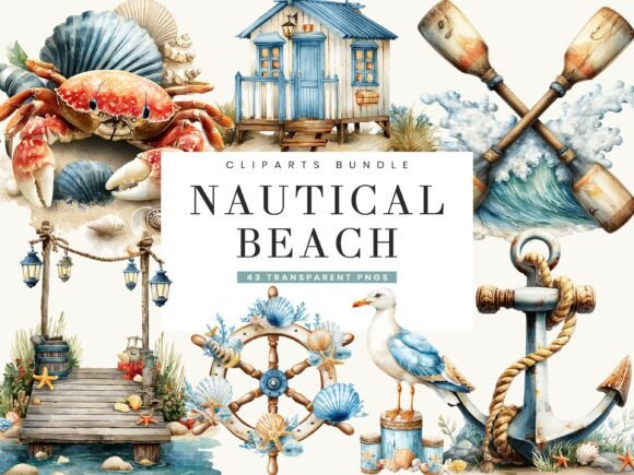 Bring the Coast to Your Screen: The Nautical Beach Clipart Bundle
