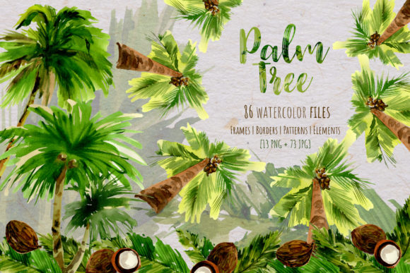 Bring Tropical Vibes to Your Projects with a Palm Tree Watercolor Set