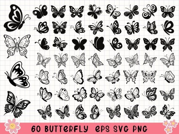 Butterfly Clipart Butterfly Silhouette: 60 Elegant Designs