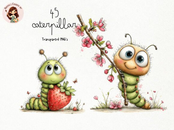 Charming Whimsical Caterpillar PNG Clipart for Creative Projects