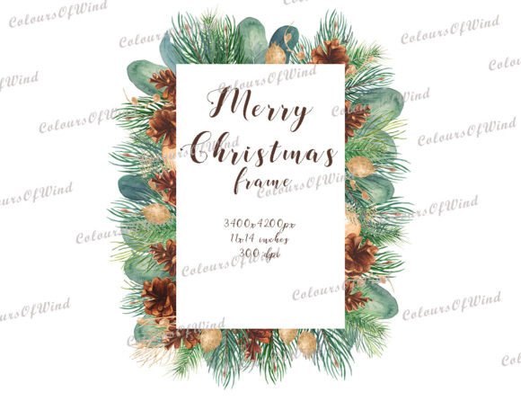 Christmas Tree Frame Clipart, Xmas PNG for Your Designs