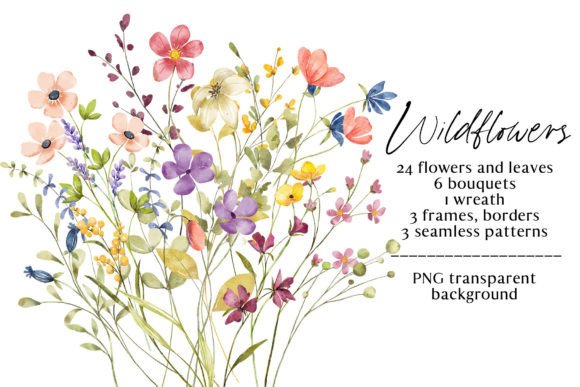 Elevate Your Designs with a Wild Flowers and Leaf Set