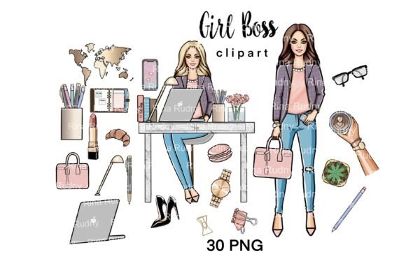 Office Girl Girl Boss Clipart: Your Bossbabe Design Toolkit
