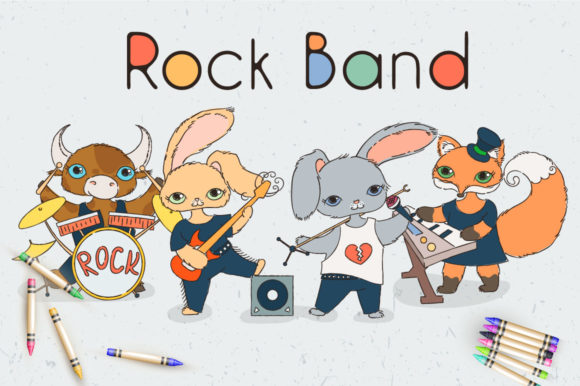 Rock Music Animals Vector Set: Fun, Quirky Design Assets