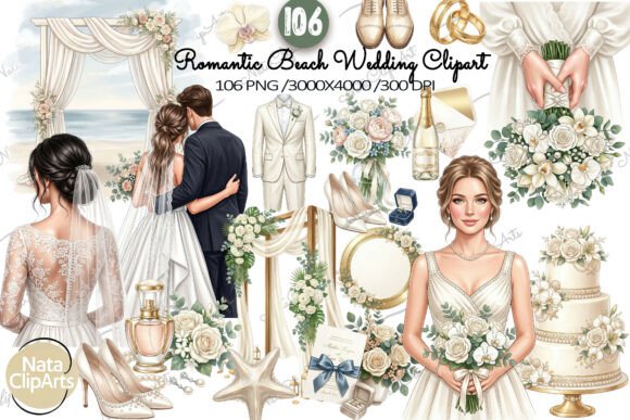 Romantic Beach Wedding Clipart: A Designer's Guide