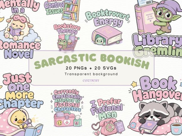 Sarcastic Bookish Cliparts & Cute Humor: A Designer's Secret Weapon