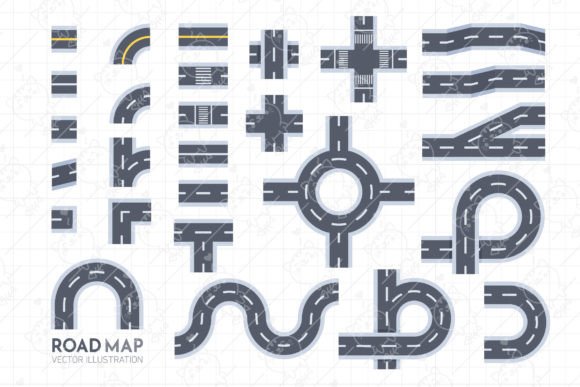 Transform Your Projects with Road Map Clipart | Road Top View for Map