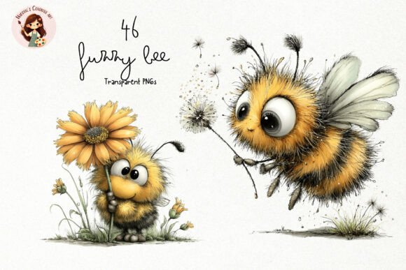 Whimsical Fuzzy Bee PNG Clipart Bundle: A Designer's Guide